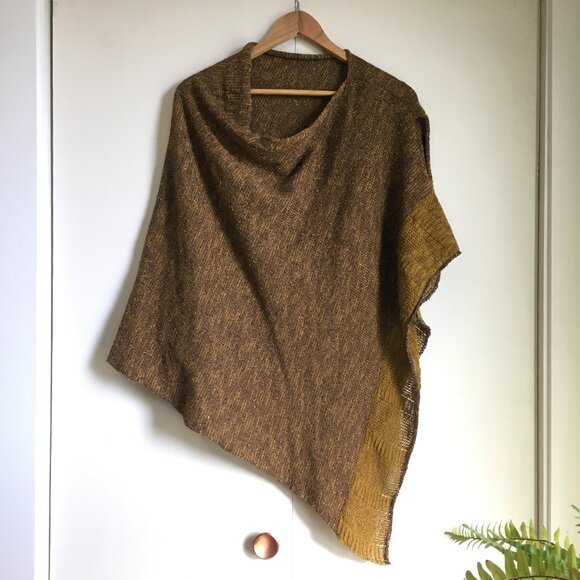 Bill Baber Jackets & Blazers - Bill Baber Scotland Linen Cotton Knit Cape Shawl Harvest Gold One Size